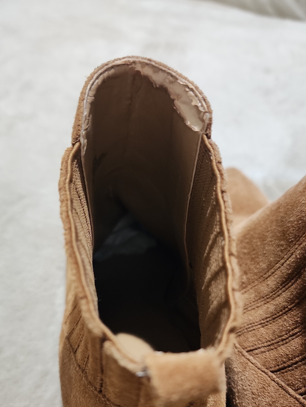 Marc Fisher Suede Ankle Boot in Cognac Brown. - Picture 10 of 10